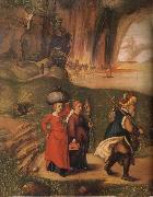 Lot flees with his family from sodom Albrecht Durer